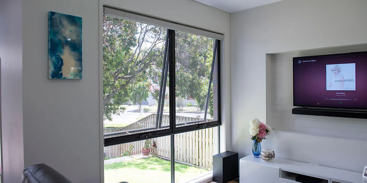 304 stainless steel security mesh in a residential window frame