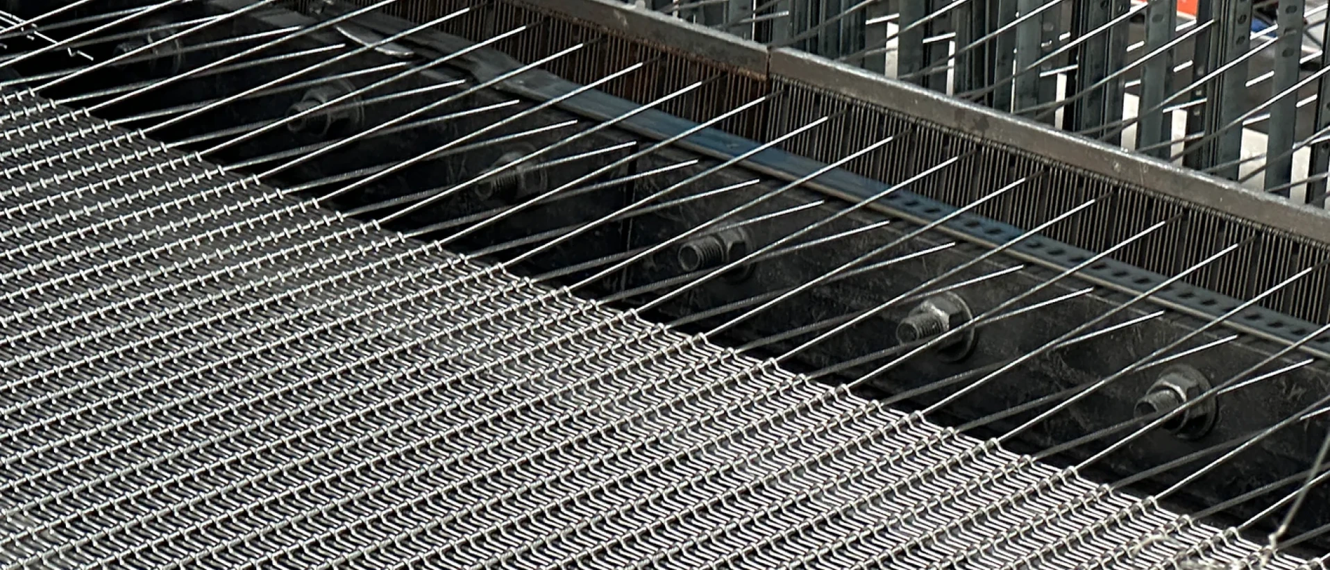 Gabion retaining walls and sound barriers in a river engineering project