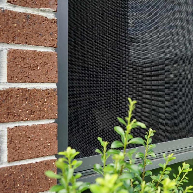 Black woven stainless steel security mesh